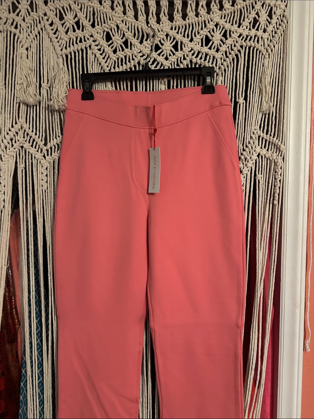 Frances Valentine Coral Straight-Leg Pull-On Pants